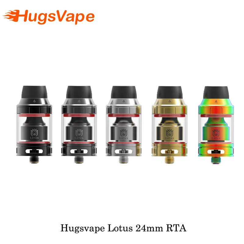 

electronic cigarette Hugsvape Lotus RTA Rebuildable Tank Dual Coil Build RTA 24mm 2ml/5ml Capacity Bubble Glass Vape Vaporizer