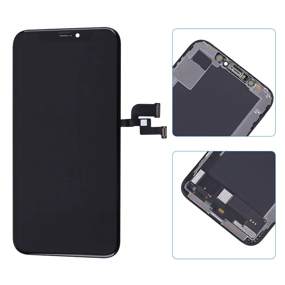 Для iPhone X XR XS OEM lcd сенсорный экран гибкие OLED Super AMOLED дисплей дигитайзер сборка запасные части черный и белый