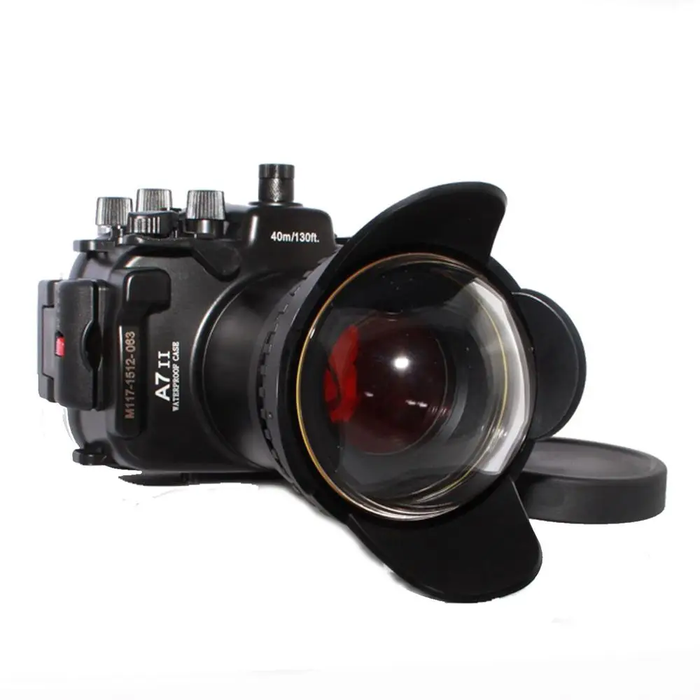 Водонепроницаемый корпус камеры 40 м/130 футов для Sony A7 II A7r A7s + объектив рыбий глаз