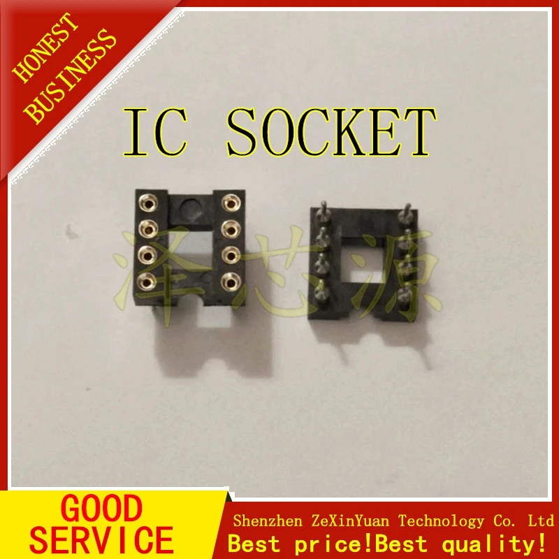 

10PCS/LOT GOLD PLATED IC SOCKET 8P ROUND HOLE IC SOCKET DIP-8 ROUND PIN 8 CHIP SEAT OP AMP HIGH QUALITY
