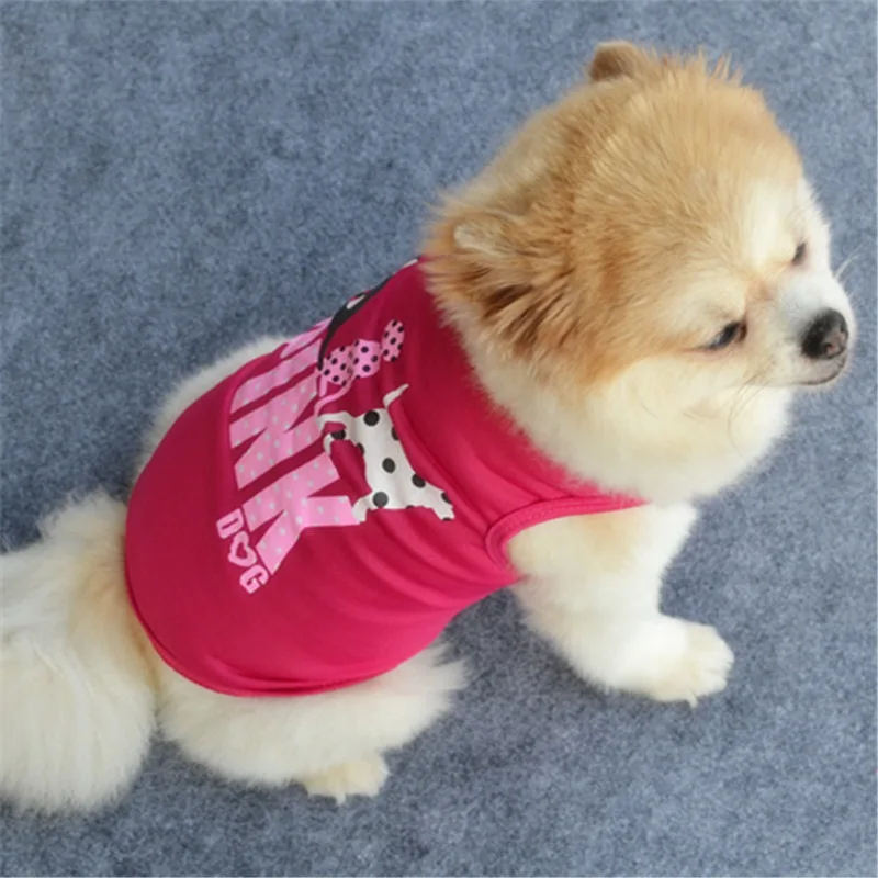 Одежда для собак лето Хлопок Одежда для собак с принтом летняя рубашка Hond для собак Домашние животные милый дышащий плюшевый жилет для собак XS-L Забавный E