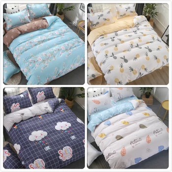 

Soft Cotton Duvet Cover Sheet Pillowcase 3/4 pcs Bedding Sets Adult Kids Child Single Twin Queen King Size Duvet Cove Quilt Case