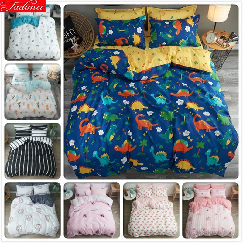 

NEW Dinosaur Paradise Pattern Kids Child Soft Cotton Bed Linen 3/4 pcs Bedding Set Single Twin Full Size Duvet Cover Quilt Case