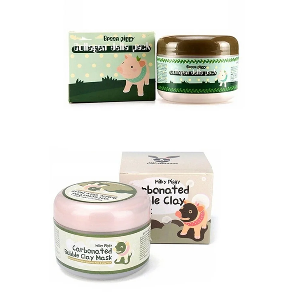 1PCS Little Pig Pigskin Collagen Nourishing Mask Carbonated Bubble Clay
