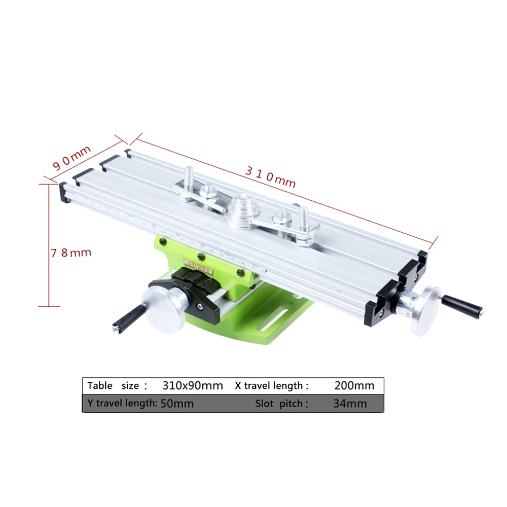 DIY Многофункциональный Фрезерные станки мини Токарные станки с крест раздвижной стол 310*90 мм
