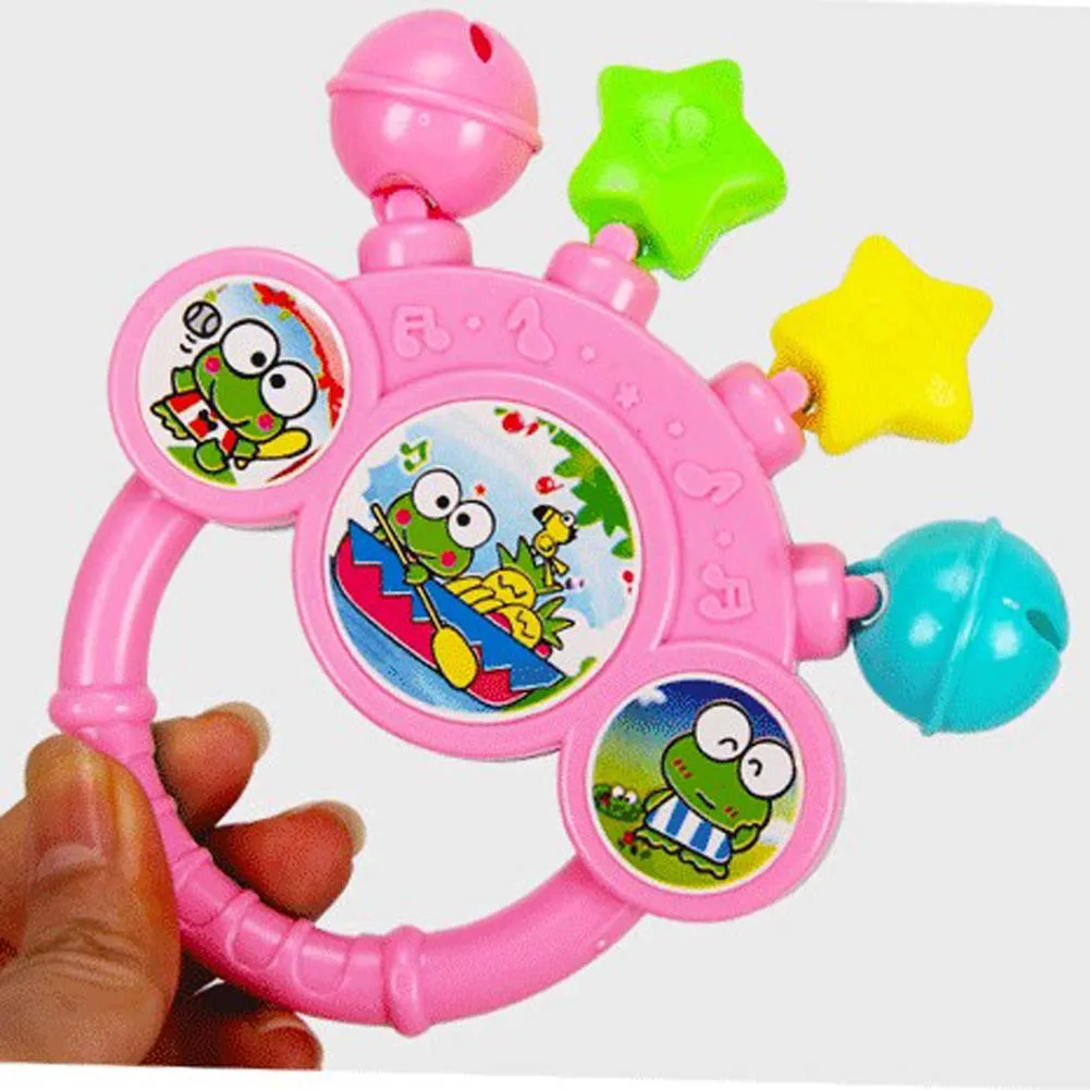 

2017 Baby Lovely Cute Rattles Hand Bell Toy Cartoon Colorful Develop Baby Intelligence Grasping toy Gift For Baby 0-12 Months