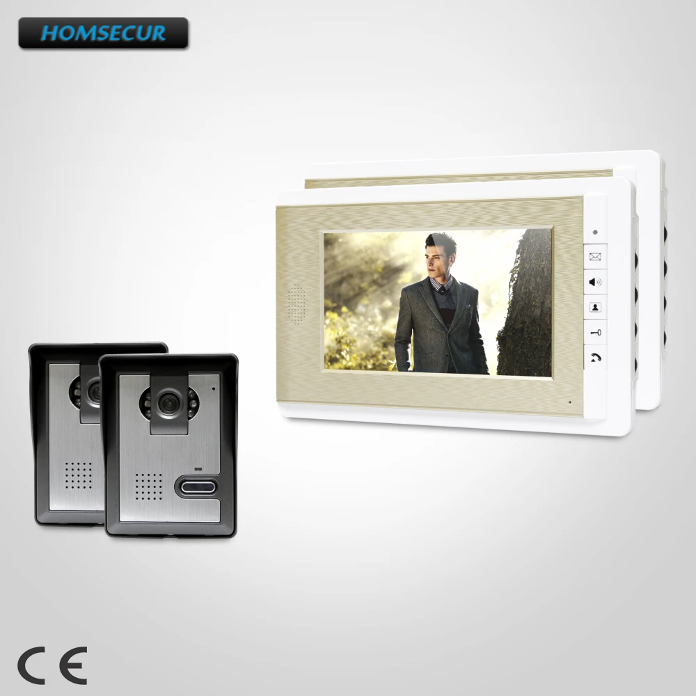

HOMSECUR 7inch Video Door Entry Security Intercom with IR Night Vision for Home Security XC005+XM708-G