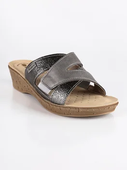 

INBLU slippers black wedge and rhinestone