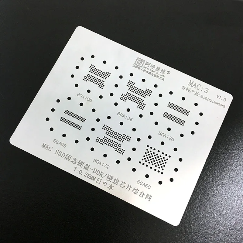 

AMAO BGA Reballing Stencil For MAC hard drive with solder mesh /MAC SSD master stencil