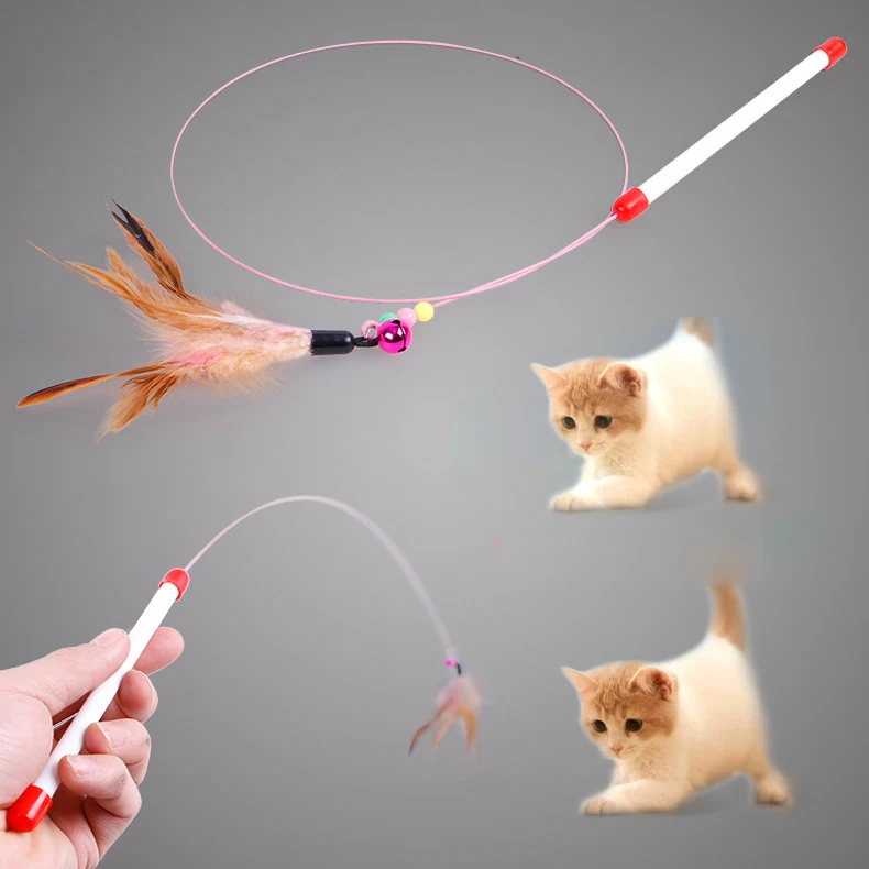

Kitten Bell Playing Toy Funny Dangle Leather Cat Stick Pet Supplies