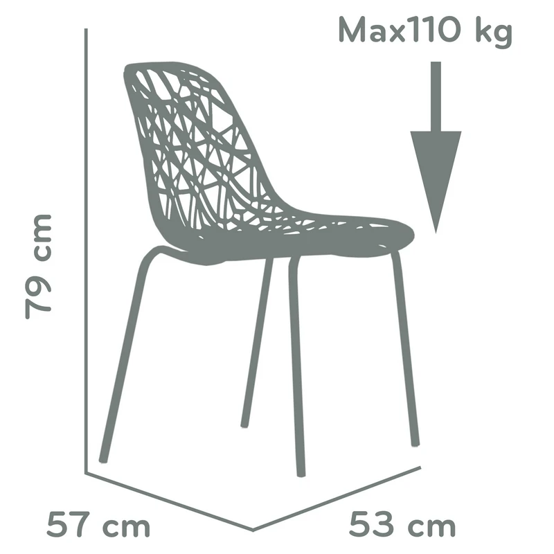 95289 Barneo N-225 кухонный стул пластиковый стул белый стул на металлокаркасе стул для улицы мебель для кафе стул для кафе уличный стул для летника стул дачный дачный в Казахстан по России