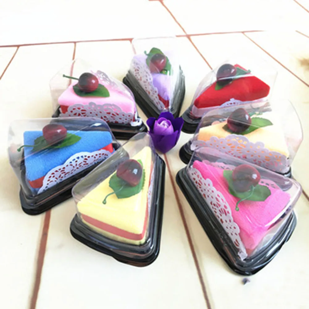 

1 PCS Lovely Face Towels Mini Sandwich shape Cake Towel Cotton Kids Hand Towel Wedding Party Gifts 20x20cm drop shipping