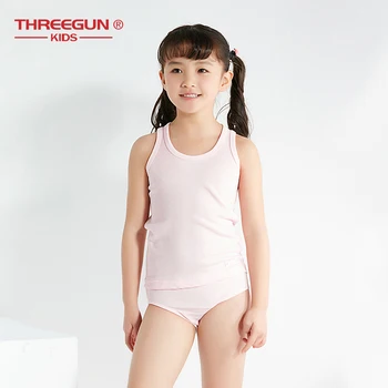 

THREEGUN Girls Tanks O-Neck Solid Camisoles Girl Toddler Tank Tops Children Clothing Underwears Teenage Kids Vests 12 14 Years