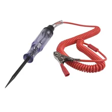 Caneta testador de tensão elétrica do carro com mola dc 6 v 12 v 24 v transparente lâmpada luz da motocicleta do carro eletricista teste lápis