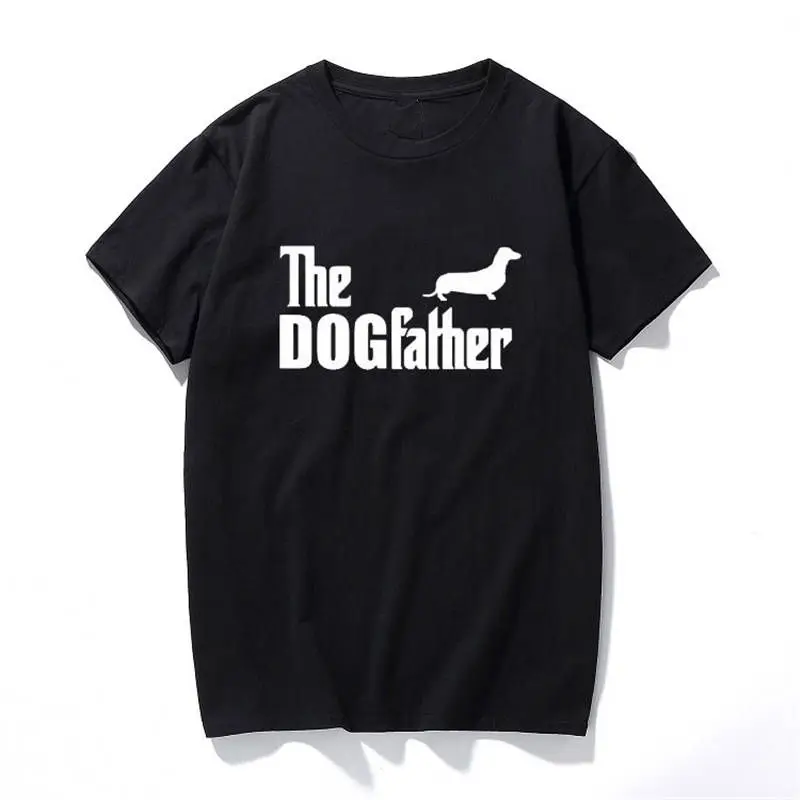 

2018 T Shirt Fashion O-Neck Men Short Sleeve Fashion 2018 The Dogfather Dachshund Tee Shirts