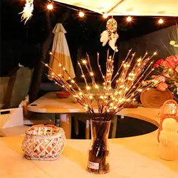 Искусственное дерево ветка праздничные светодиодные лампы Скандинавская комната спальня макет креативный ночник ясный бар дом