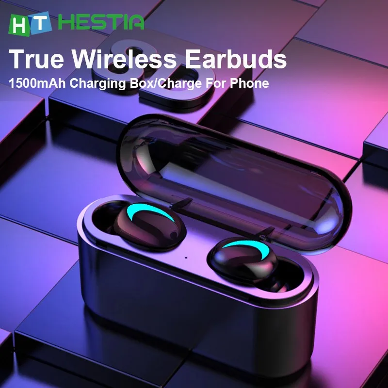 HBQ Q32 TWS, беспроводные Bluetooth наушники, свободные руки, спортивные наушники, игровая гарнитура с внешним аккумулятором 1500 мАч