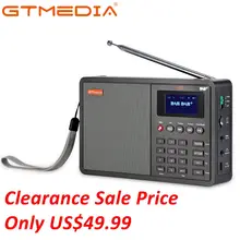 GTmedia D1 DAB+/TF/AUX мини цифровое радио Ручной цифровой FM USB TF карта радио часы/будильник/таймер сна со временем 18650 батарея