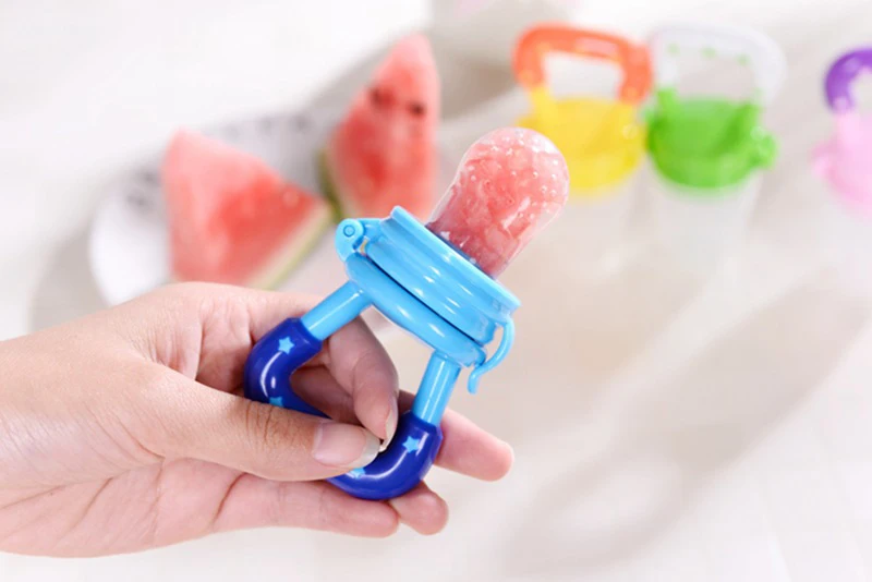 Colorful Baby Fruits And Vegetables Bite Bags Infant Teether Pacifier Reassure Chlidren Silicone Buckle Drinkers  (11)