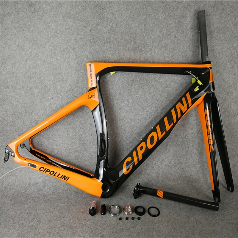 T1000 3K/1K CARROWTER bicycle Frameset Orange-Black Fluo Cipollini NK1K carbon road bike frame with BB68/BB30 Matte/Glossy