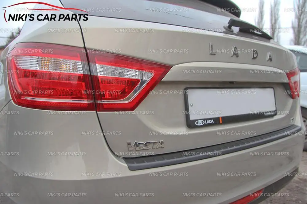 Защитная пластина заднего бампера для Lada Vesta 2015 седан и SW пластик ABS отделка