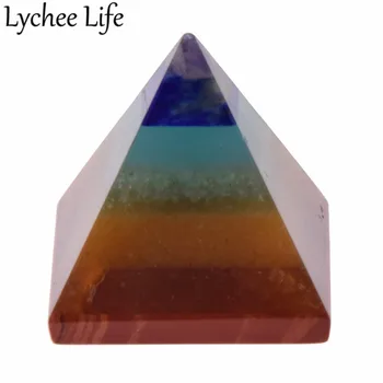 

Colorful Crystal Pyramid Energy Stone Model 3x3x3cm Small Miniature Figurines Modern Home Table Decoration Supplies