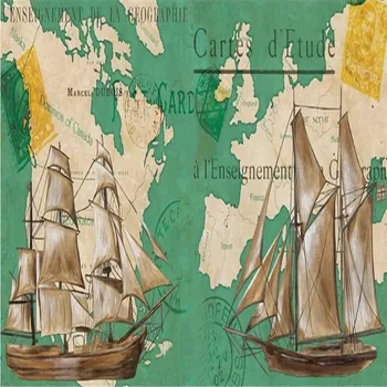 

Nautical map TV background wall high-grade wall cloth manufacturers wholesale wallpaper mural photo wall