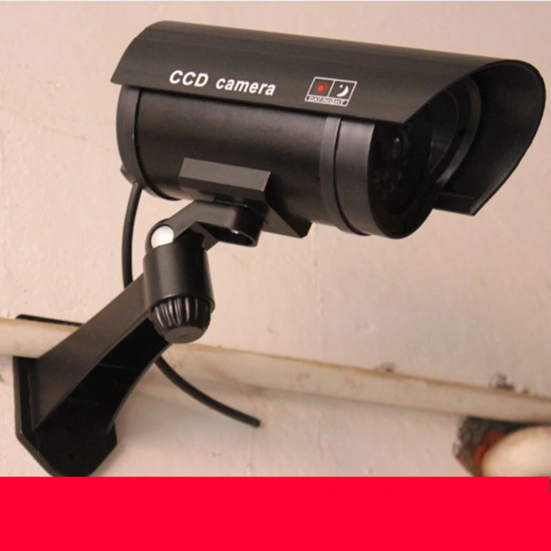 

2018 Black Outdoor Fake Simulation Dummy Camera CCTV Home Surveillance Security Mini Camera Flashing LED Light Virtual Monitor