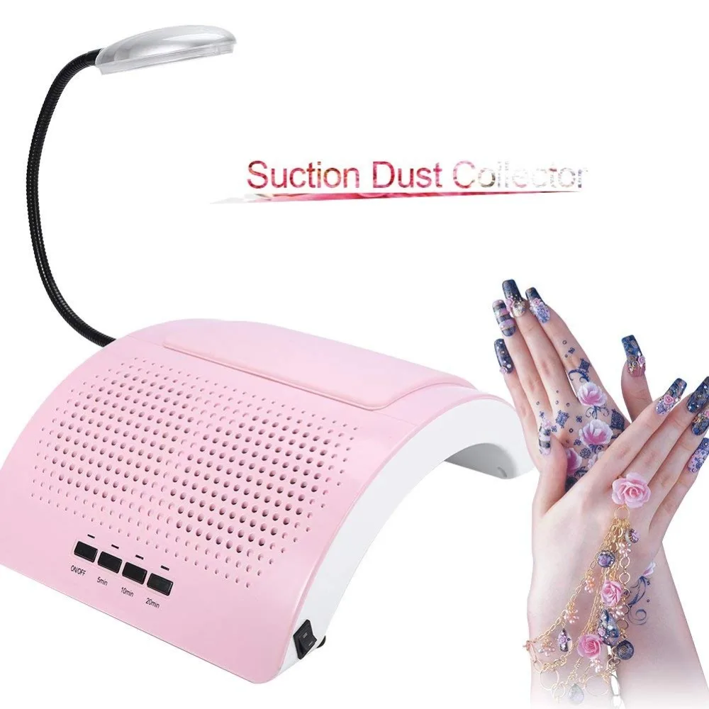 Nail Dust Collector For Manicure Vacuum Cleaner 60w Machine Nail Art Manicure Tool With Led