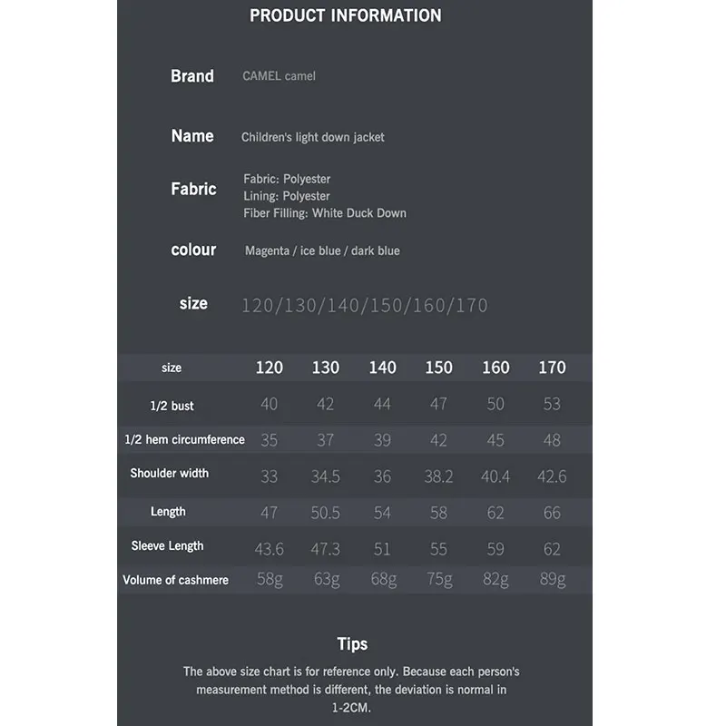 CAMEL/Новинка; Повседневная брендовая куртка-пуховик на утином пуху; сезон осень-зима; теплое пальто; Ультралегкая куртка-пуховик на утином пуху; детская ветрозащитная парка