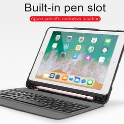 2 в 1 Съемный беспроводной Bluetooth клавиатура + чехол с карандашом слот для iPad 9,7 2017/2018 для iPad pro 9,7 для iPad Air/Air 2