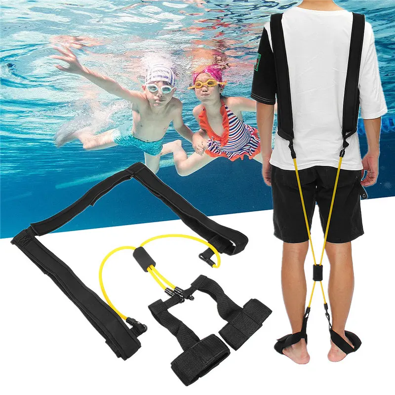 

Adjustable Adult Kids Swimming Bungee Exerciser Leash Training Hip Swim Training Belt Cord Safety Swimming Pool Accessories