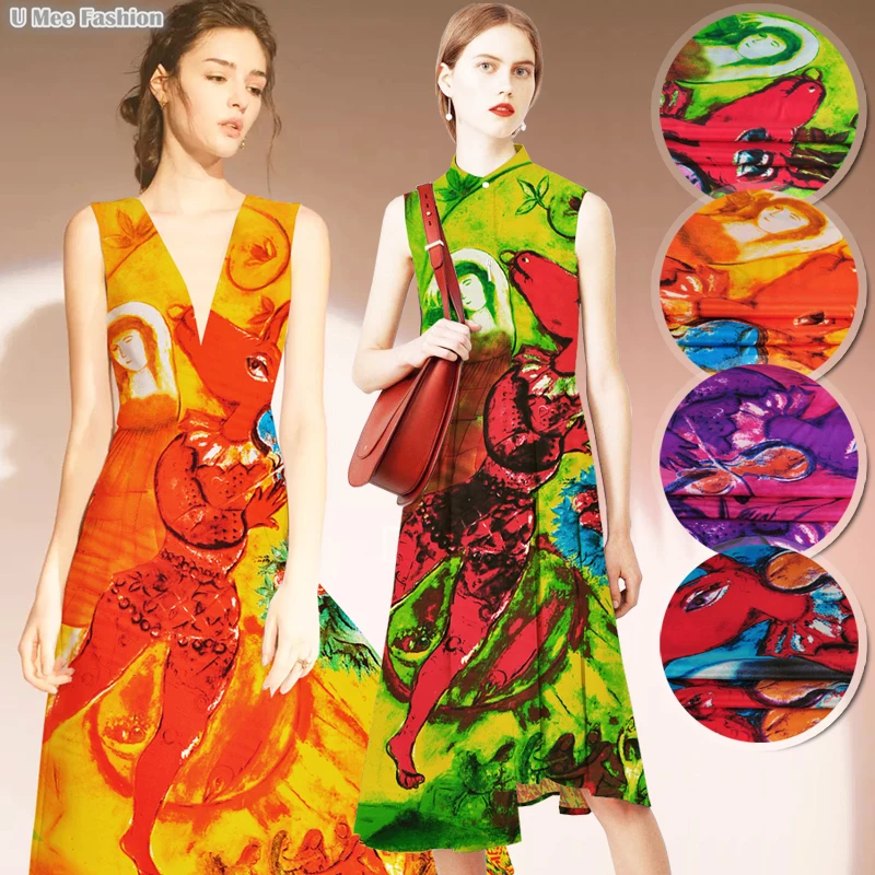 

SCD077 100% Natural Silk Crepe De Chine/Beauty and the Beast/Silk Fabric Mulberry Silk/Width 1.25d Thickness 12mm