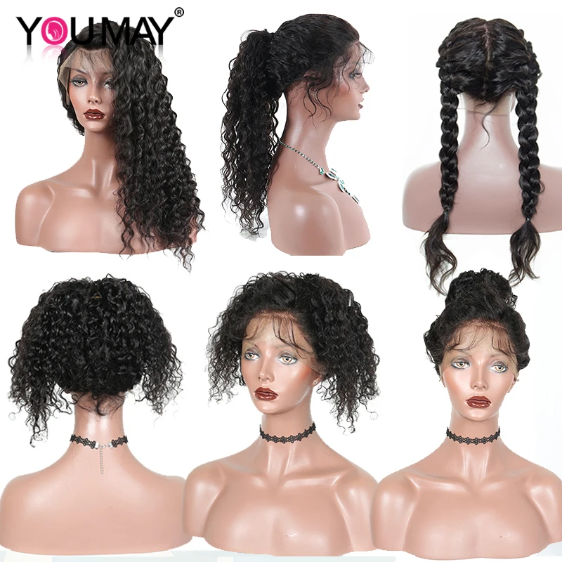 Pre Plucked Full Lace Human Hair Wigs With Baby Hair 150% Glueless Brazilian Curly Full Lace Wig For Women You May Remy Hair
