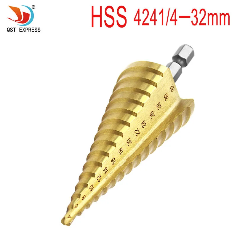 Multi-functional 4-32mm Drill Bit Cone 6 Sizes Drill Bits Hole Tools Hex Shank 