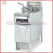 DF33A Luxury Electric Computer Fryer with 1 Tank 2 Baskets with Oil Filter Cart