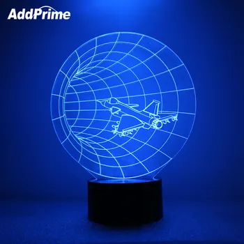 

7 Colors Changing LED Night Light Acrylic Air Plane 3D Visual Illusion Table Lamp USB Aircraft Lamp Christmas Gifts For Children