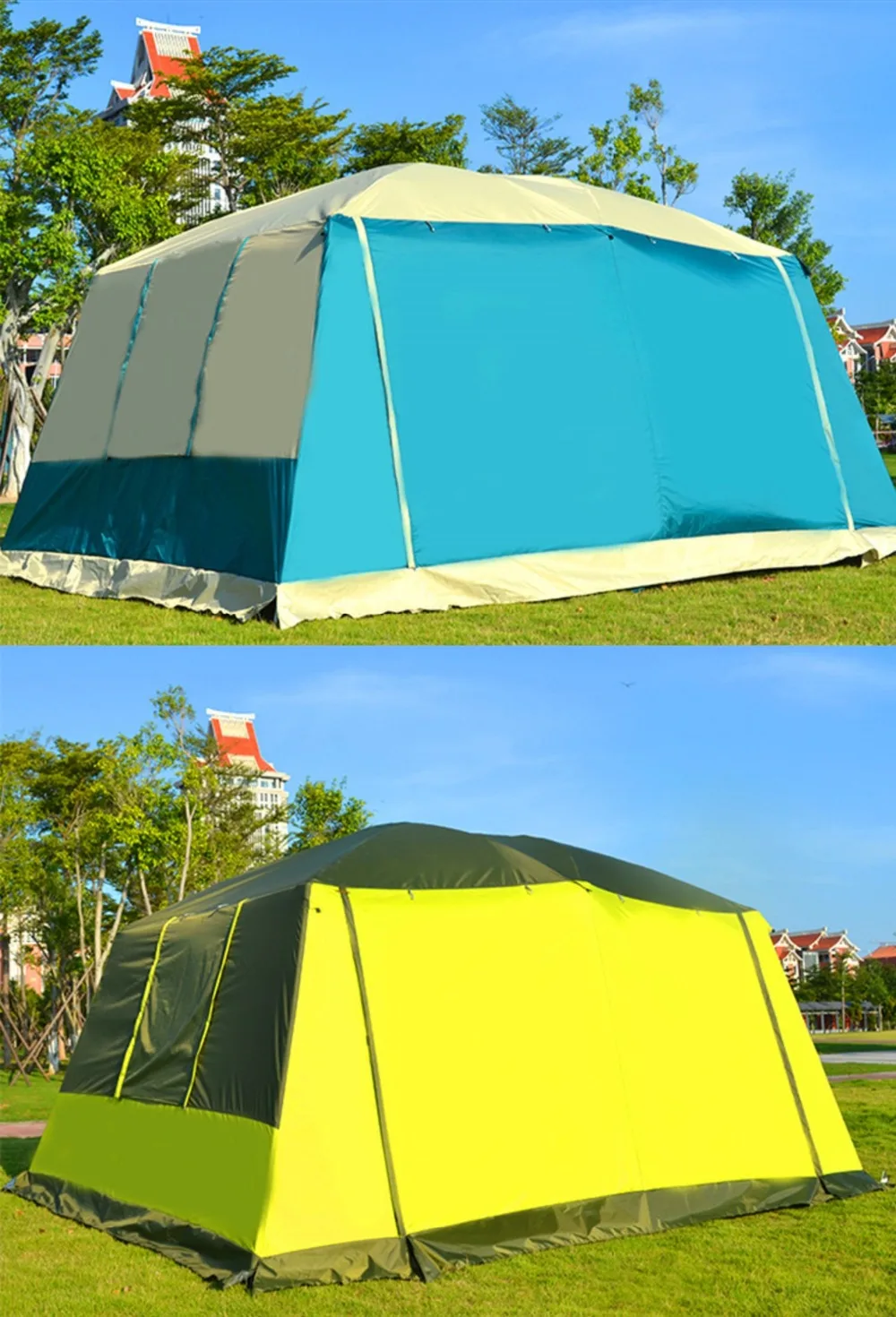 WeatherMaster 10 человек 2-номер Семья на открытом воздухе палатка двухслойная кабины укрытие Пеший Туризм палатки кемпинга