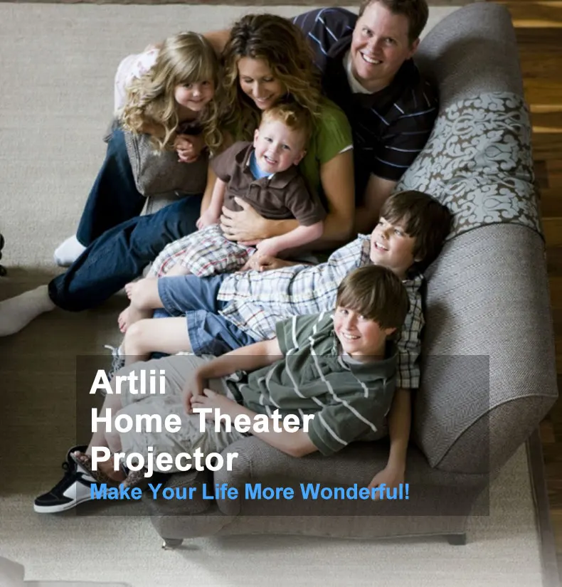 Artlii Movie Portable Projector Home Theater Video Mini Projector Support 1080P LCD To Watch Sports Matches or Movie For Family