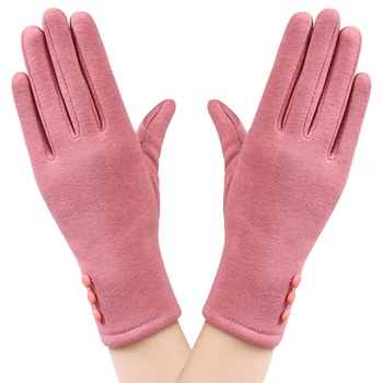 

Women's Winter Warm Keep Soft Button Touch Screen Gloves for Texting Smartphone