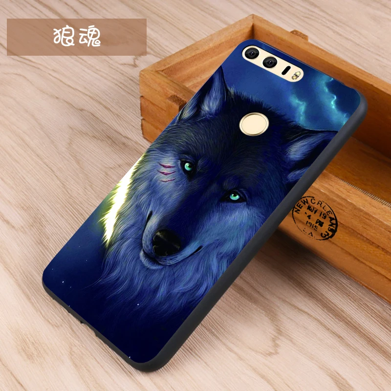 Huawei honor 8 Case Original Cover for Huawei honor 8 Case Bag honor 8 Cover Skin Wolf Fish Skull Fundas 100% 25