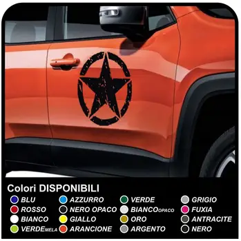 

KIT 2 STICKERS SCRATCHED STAR CAR DOOR OFFROAD US ARMY for renegade