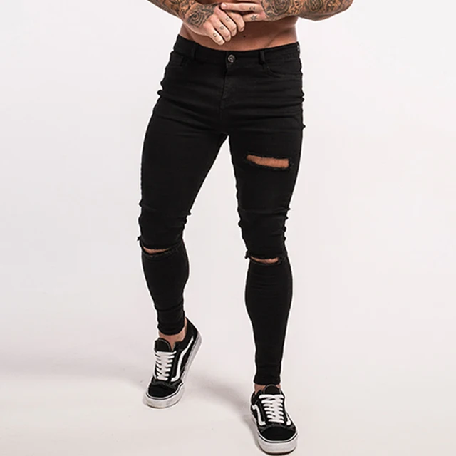 Gingtto Black Ultra Ripped Skinny Jeans Men Stretchy Hip Hop Biker Jeans  Hombre Destroyed Slim Fit Pants Spandex UK Market zm13 - AliExpress Men's  Clothing