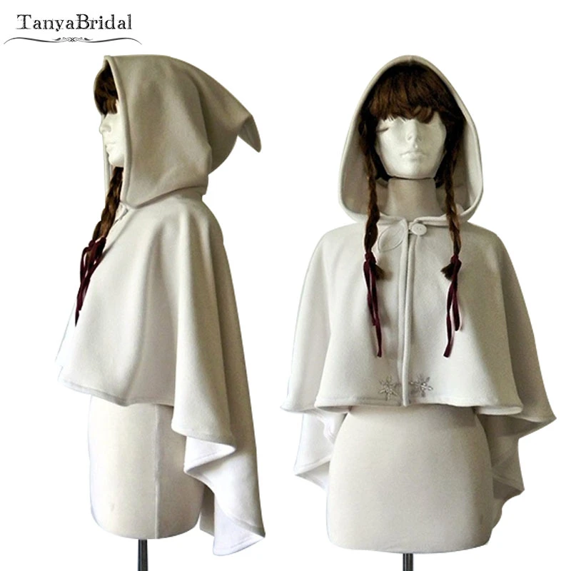 Hooded Winter Wedding Cape Cloak Shawl Poncho Wrap Medieval Fantasy Elven Faerie Cape Button Closure Dj022 Wedding Jackets Wrap Aliexpress