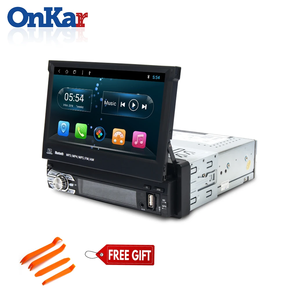 

ONKAR Radio 1 Din Android GPS Multimedia Navigation With 7 Inch Touch Screen Support Rear View Camera Android 8.1 Head Unit