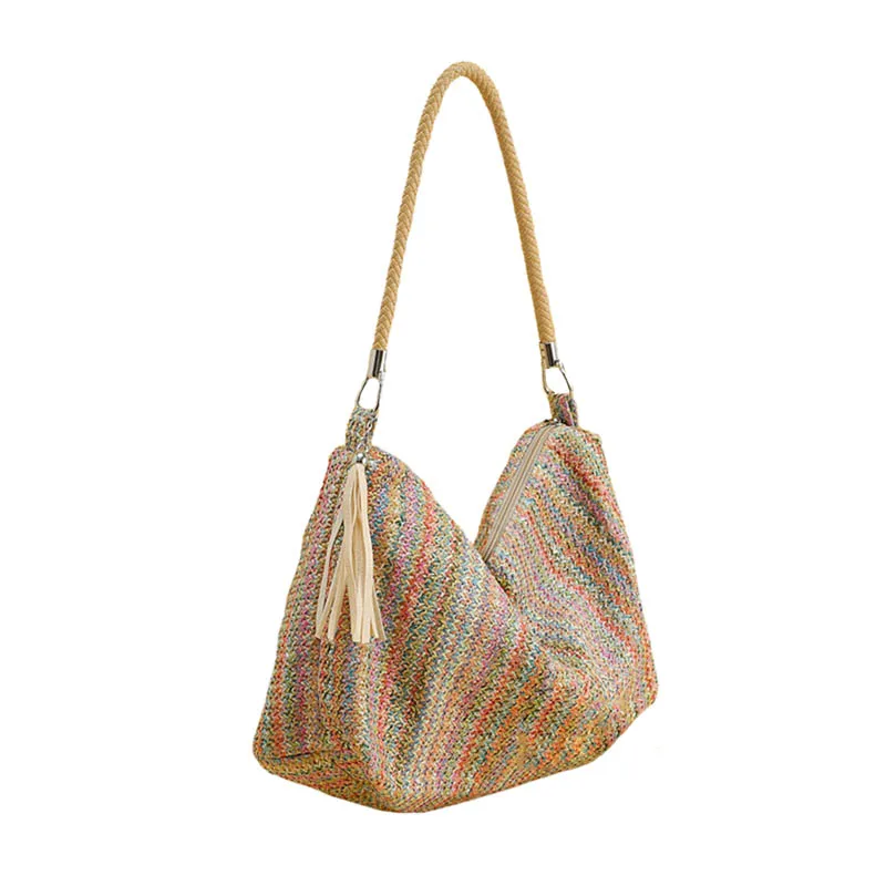 Women Handbag INS Popular Female Tassel Summer Beach Straw Bag Lady Large Casual Tote Weave Shoulder Bag Travel Bolsa SS3157 (2)