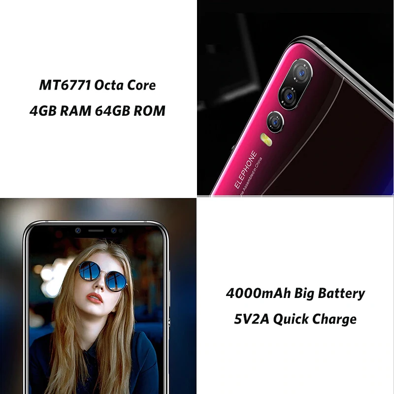 Elephone A5 4G смартфон на Android 8 1 6 18 дюймов FHD + Notch экран мобильный телефон MT6771