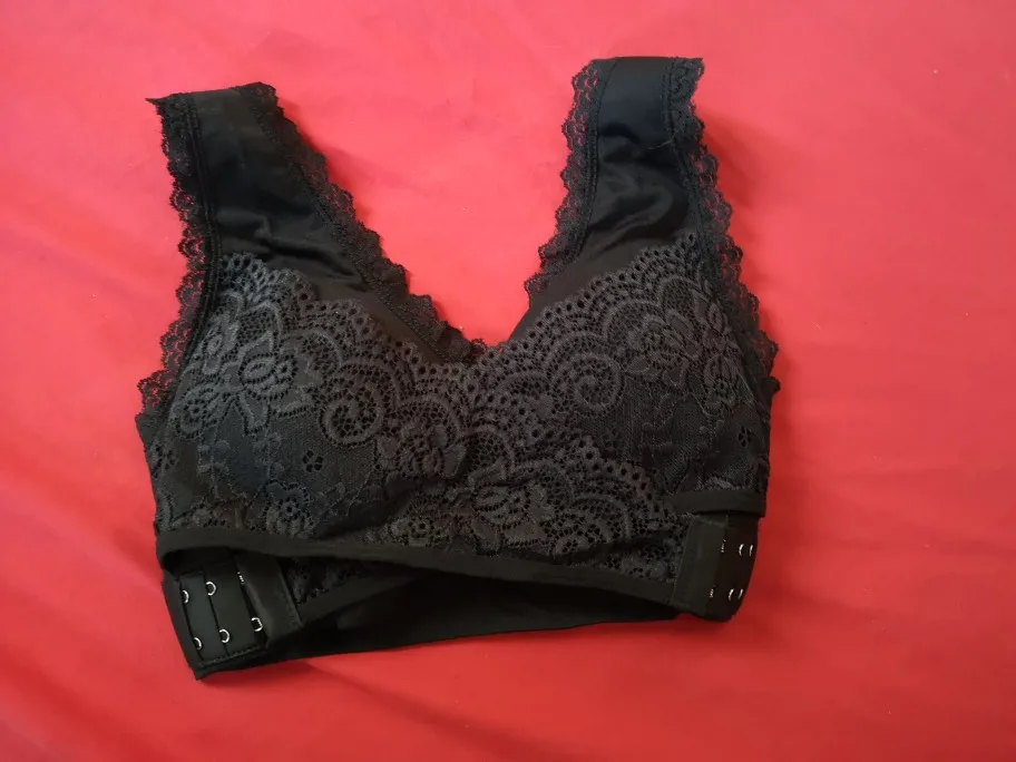 Wireless Front Cross Buckle Lace Lift Bra – Shopicado