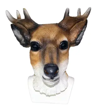 

Animal Deer Mask Latex Full Head Reindeer Costume Mask Horns Fancy Giraffe Dress Cosplay Party