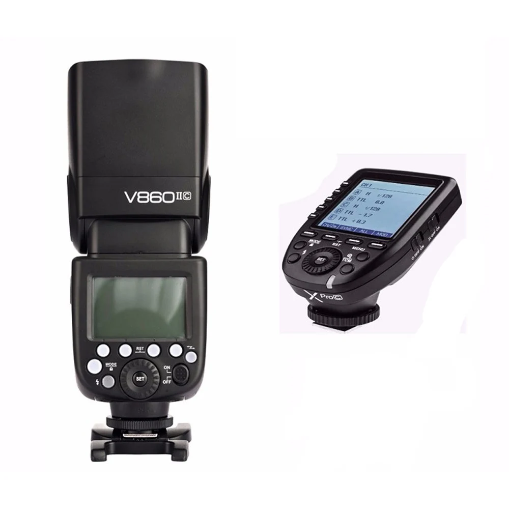 Godox V860II C V860C II E-ttl HSS 2,4G литий-ионная аккумуляторная вспышка для Canon+ Xpro-C ttl беспроводной триггер+ XTR-16S пульт дистанционного управления - Цвет: with trigger